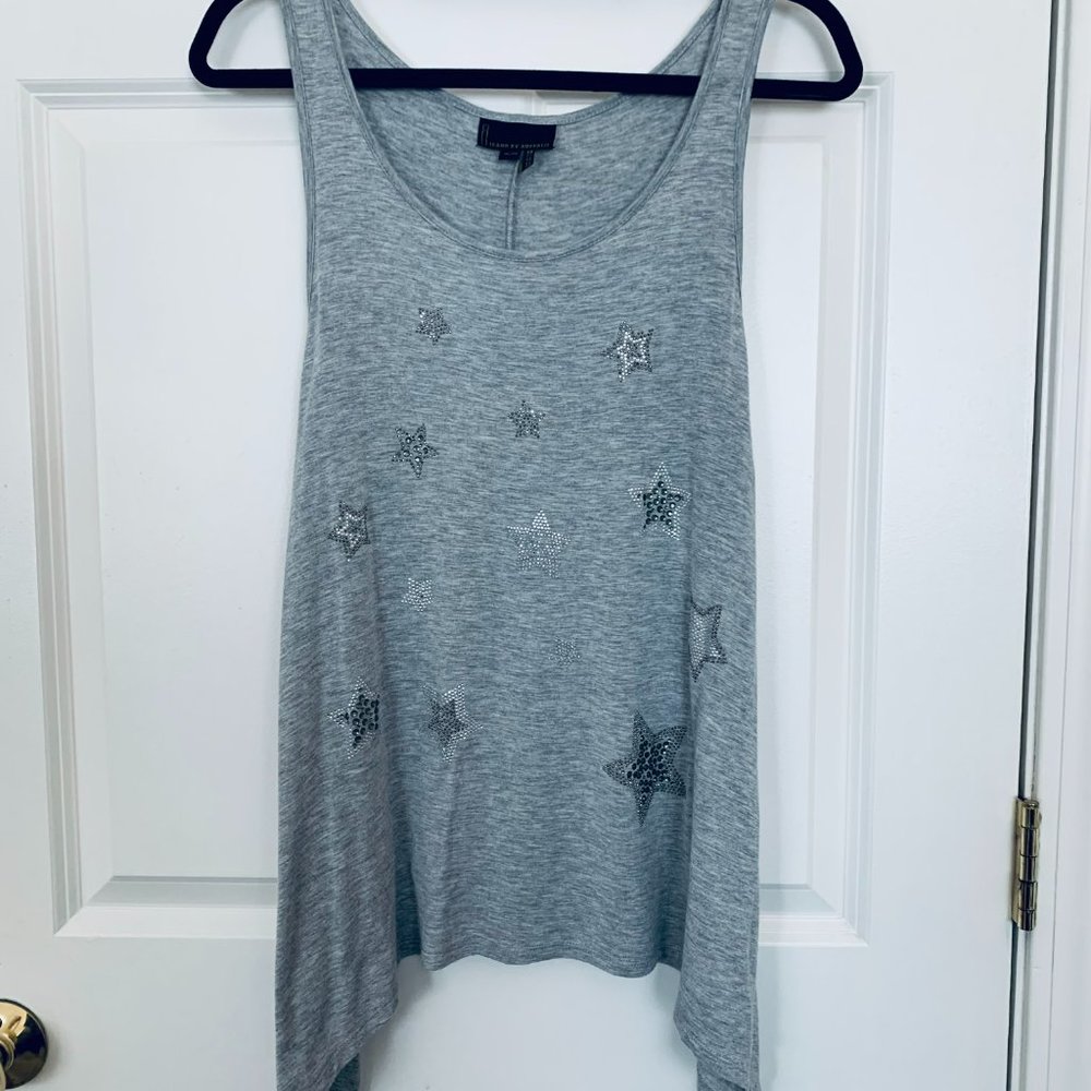 Gray Sparkly Star 🌟 Asymmetrical Tank
